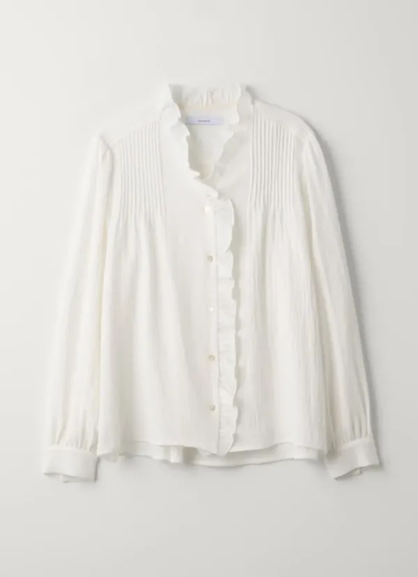 cotton pin-tuck blouse (off white)