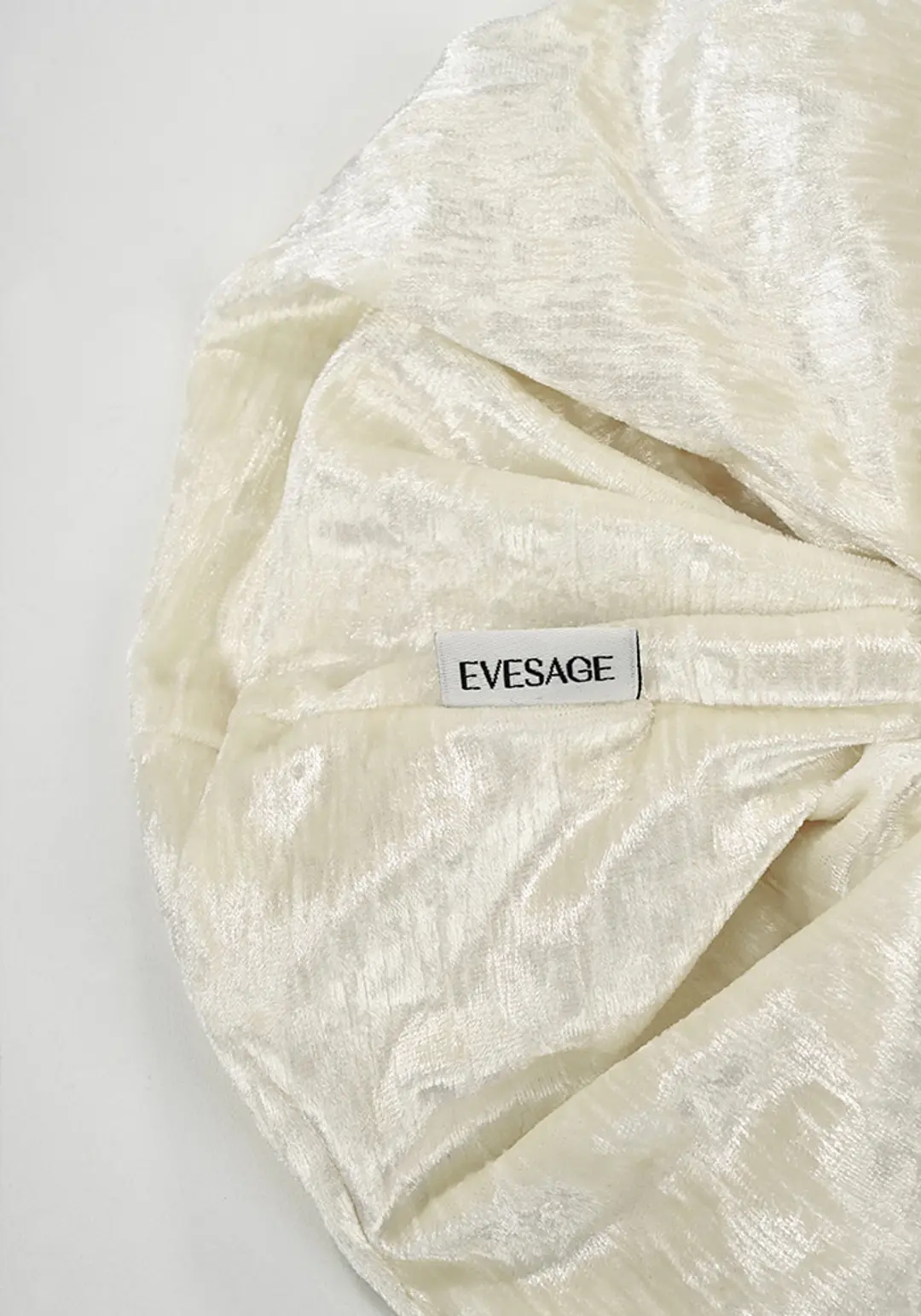 이브세이지 [2차 리오더] Velvet label scrunch (Cream) 상품 이미지 2
