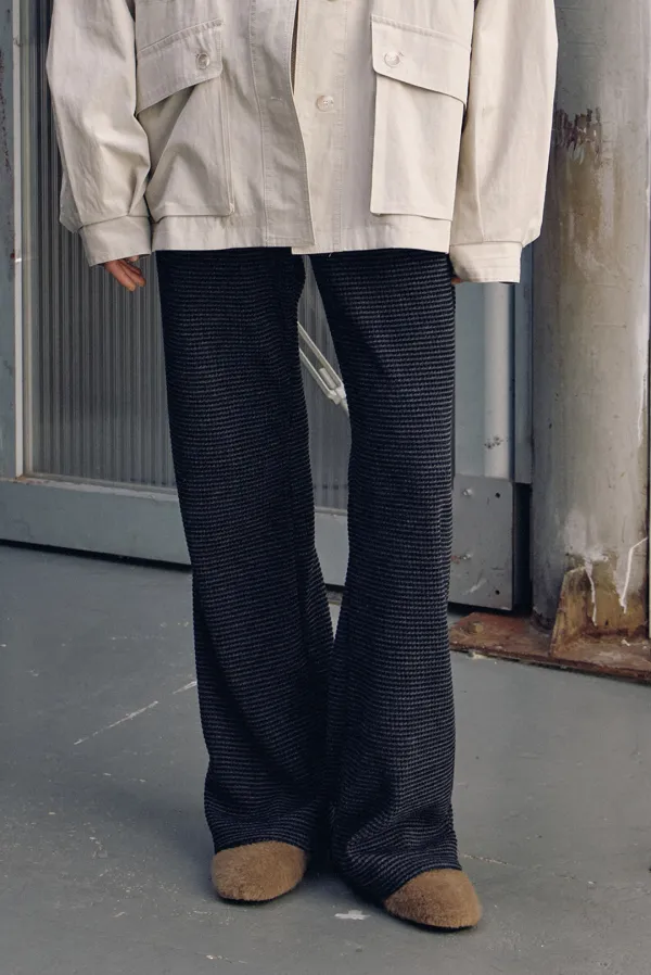 bootscut band pants - black