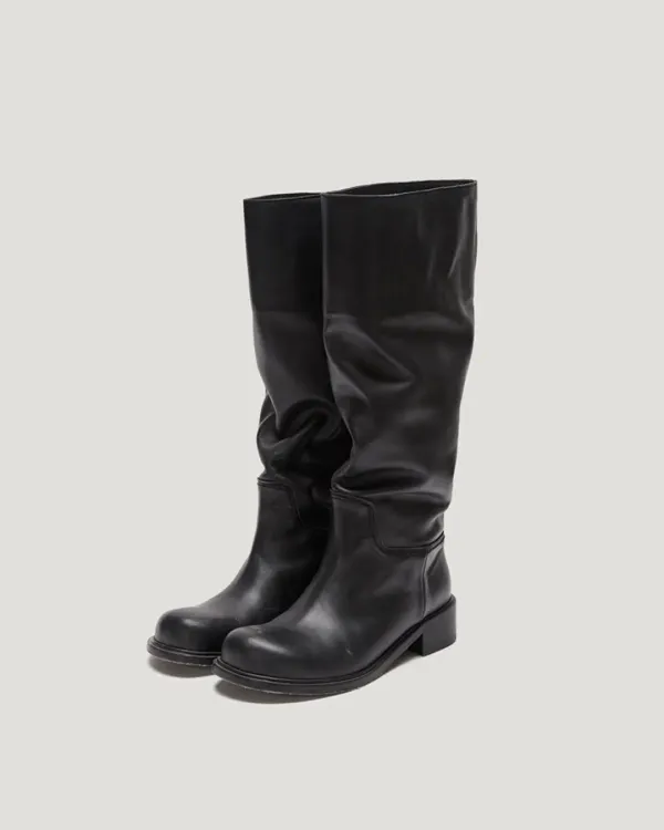 [Exclusive] flétta Handmade Real Cow Leather Boots_Black