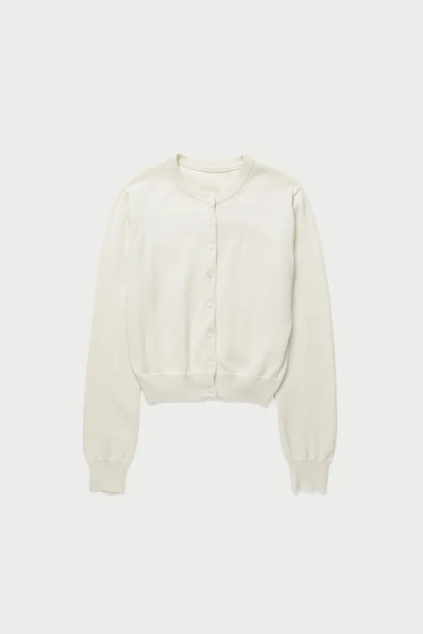 Slim round cardigan_cream