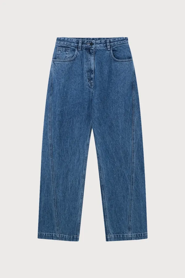 STITCHED DENIM PANTS