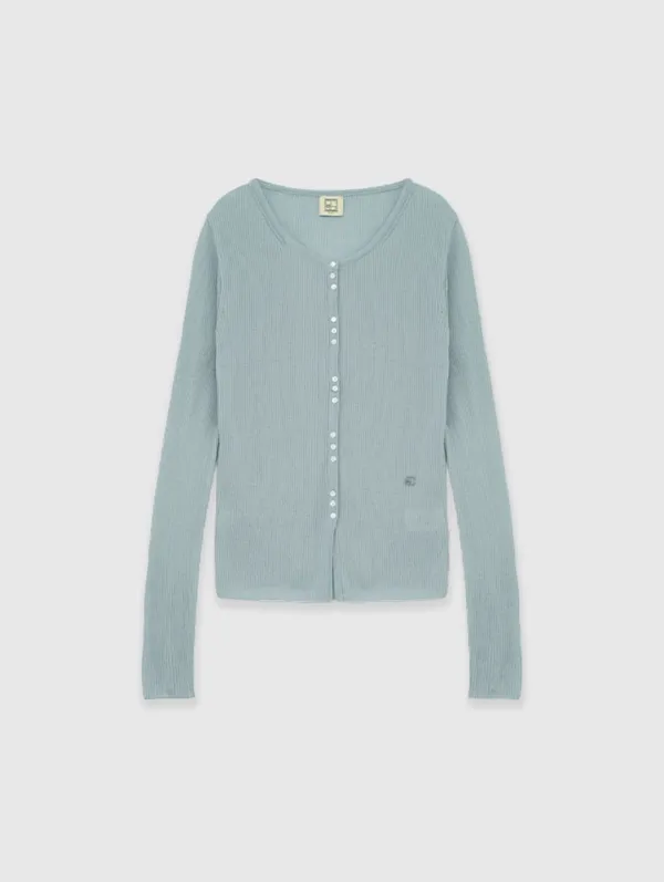 Limited Round Neck Cardigan (Baby Blue)
