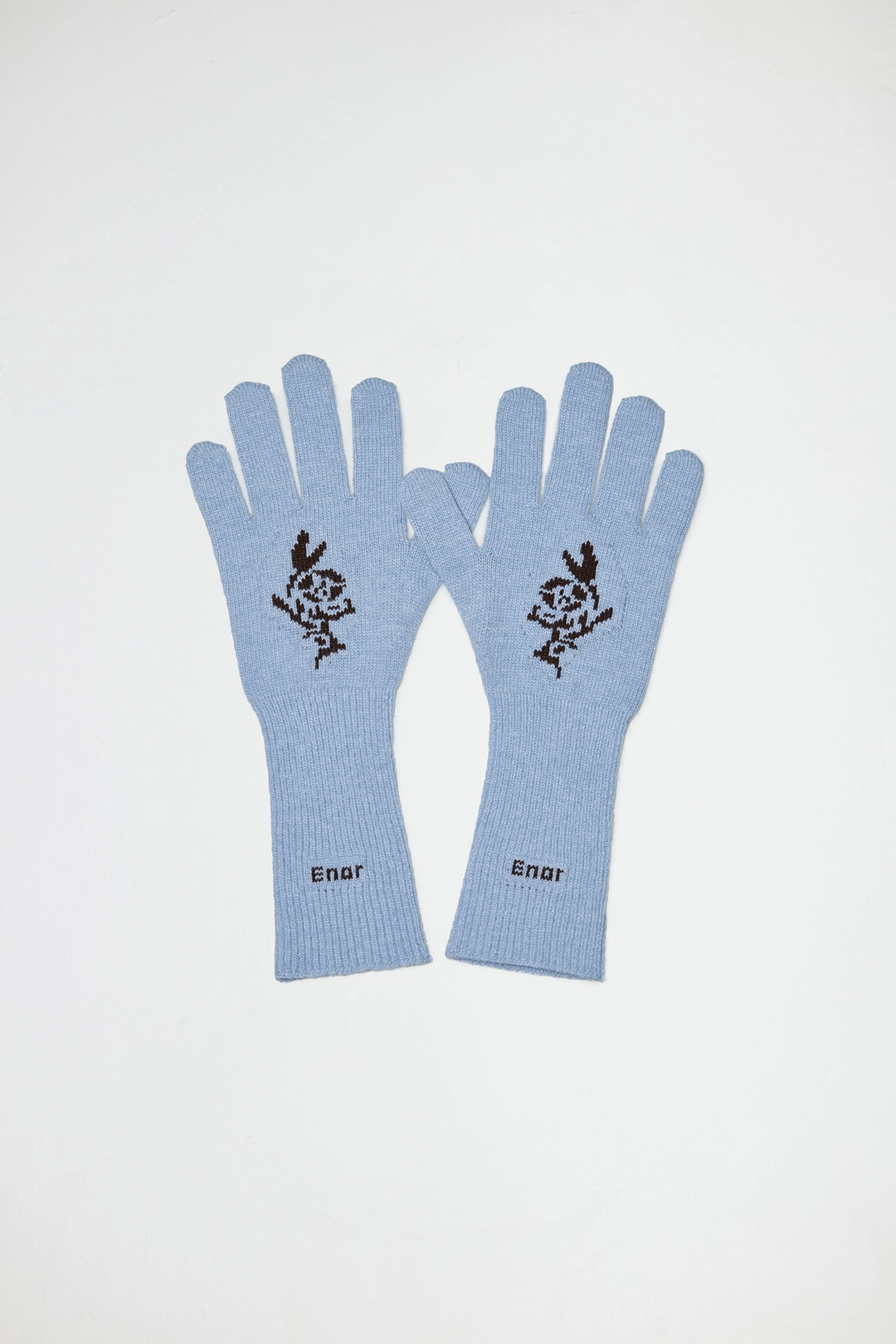 엔오르 FLOWER JACQUARD GLOVES - LIGHT BLUE 상품 이미지 1