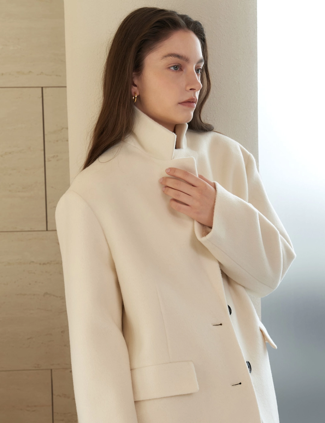 노미나떼 Paris Overfit Half Coat (Cream) 상품 이미지 3