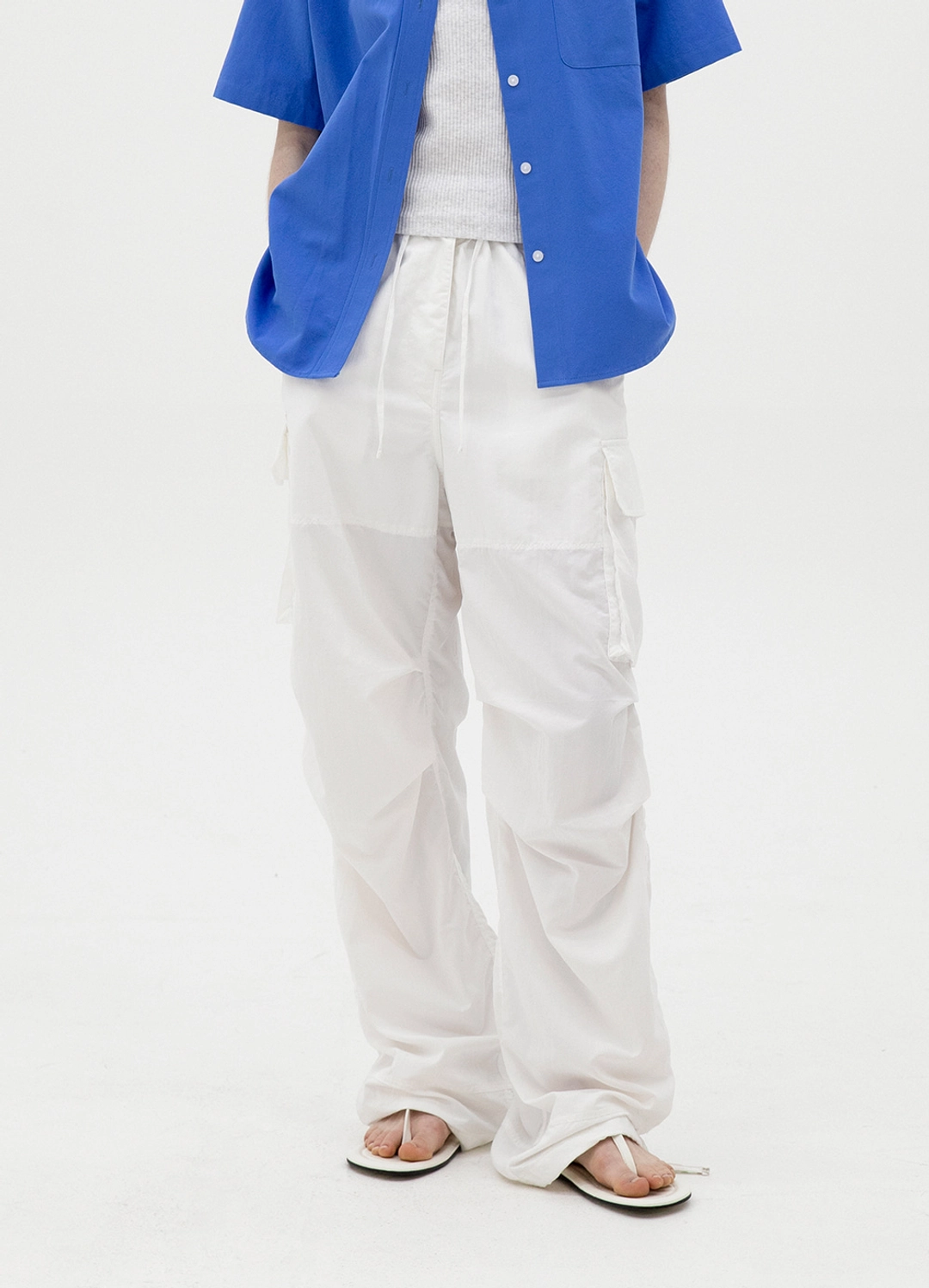 르바 Comfort String Cargo Pants - White 상품 이미지 1
