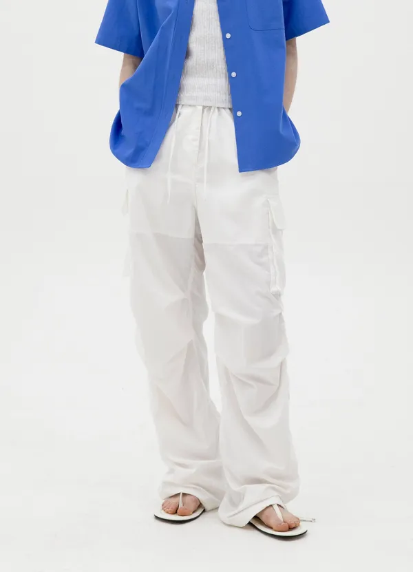 Comfort String Cargo Pants - White