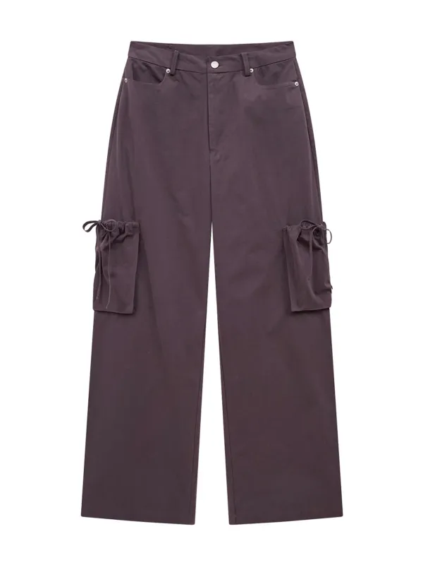 STRAP CARGO PANTS (PURPLE)