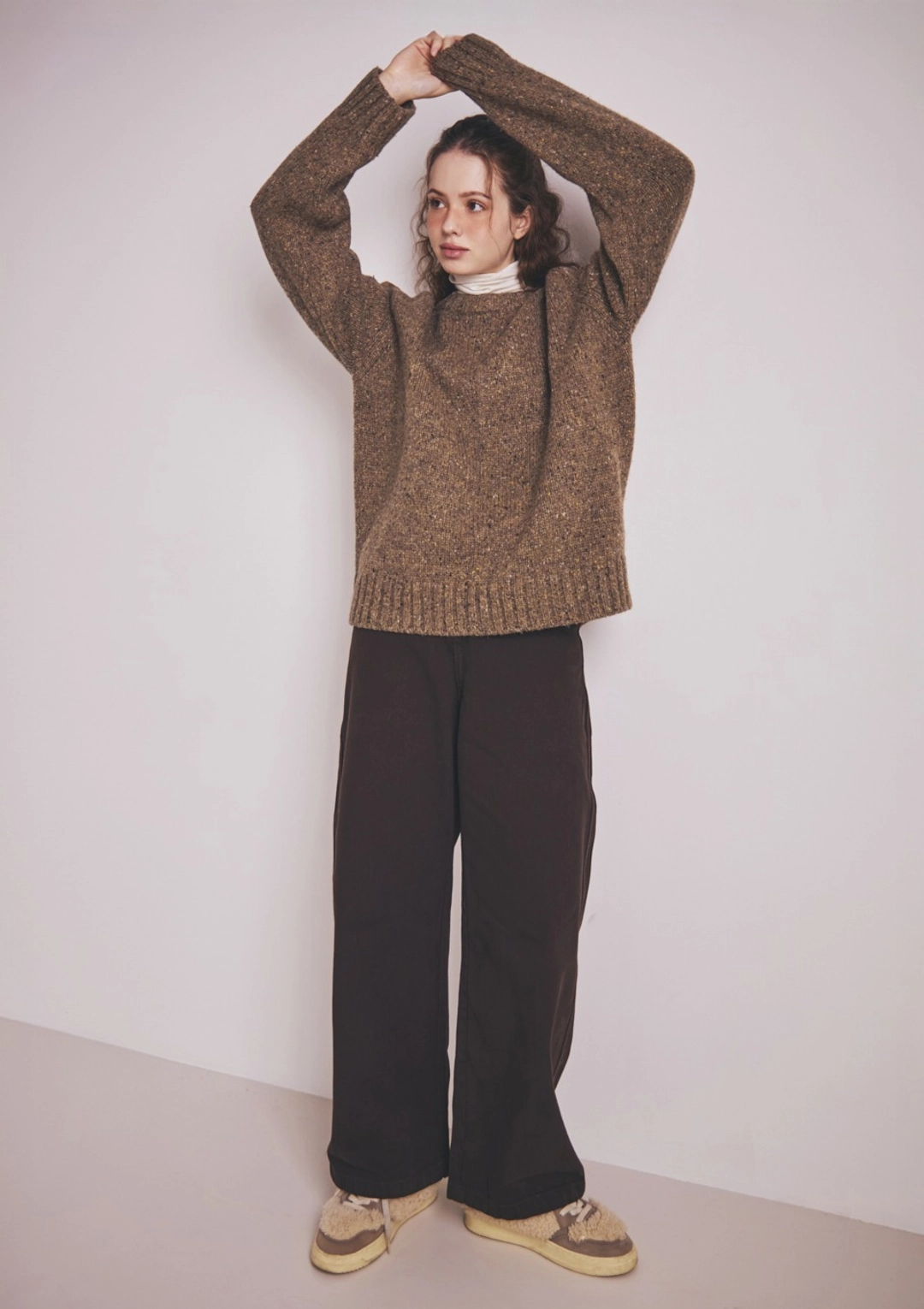 오픈도어 Vintage Melange KNIT BROWN 상품 이미지 2