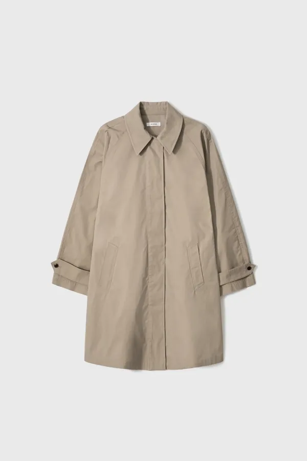 Cotton Half Trench Coat (Beige)