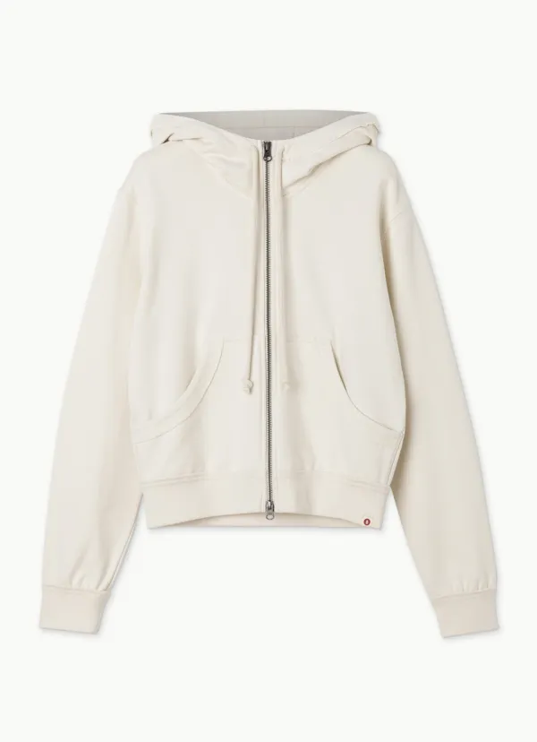 Fitted zip-up hoodie_solid_Turtledove