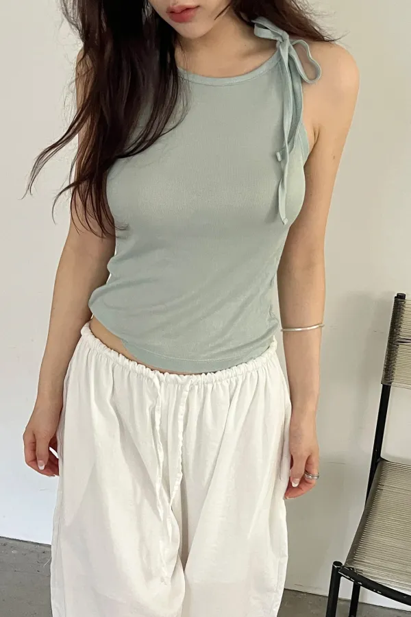 Ribbon Halter Top (mint)
