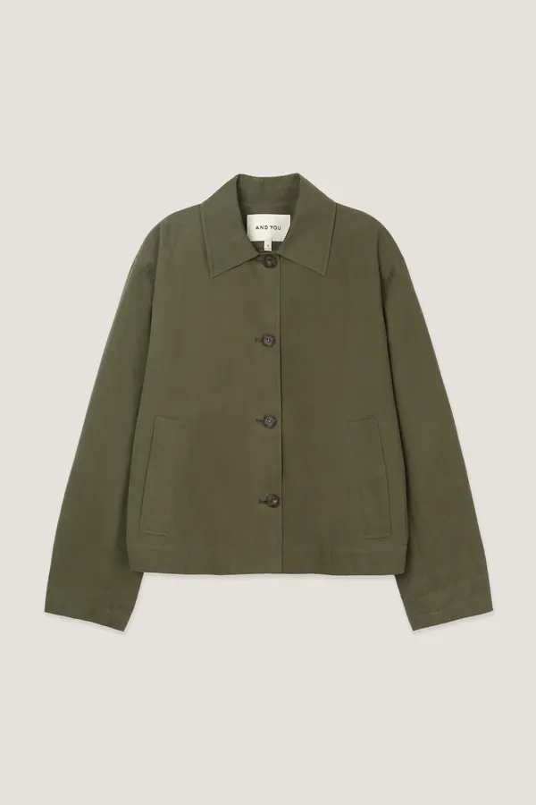 라르고 숏 트렌치 코트 (Khaki)