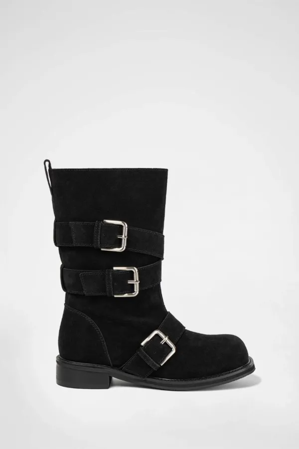 STERA BELTED MID BOOTS / BLACK