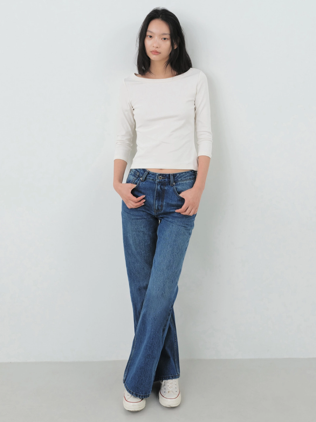 시티브리즈 워시드 스트레이트 데님 팬츠_BLUE 상품 이미지 2