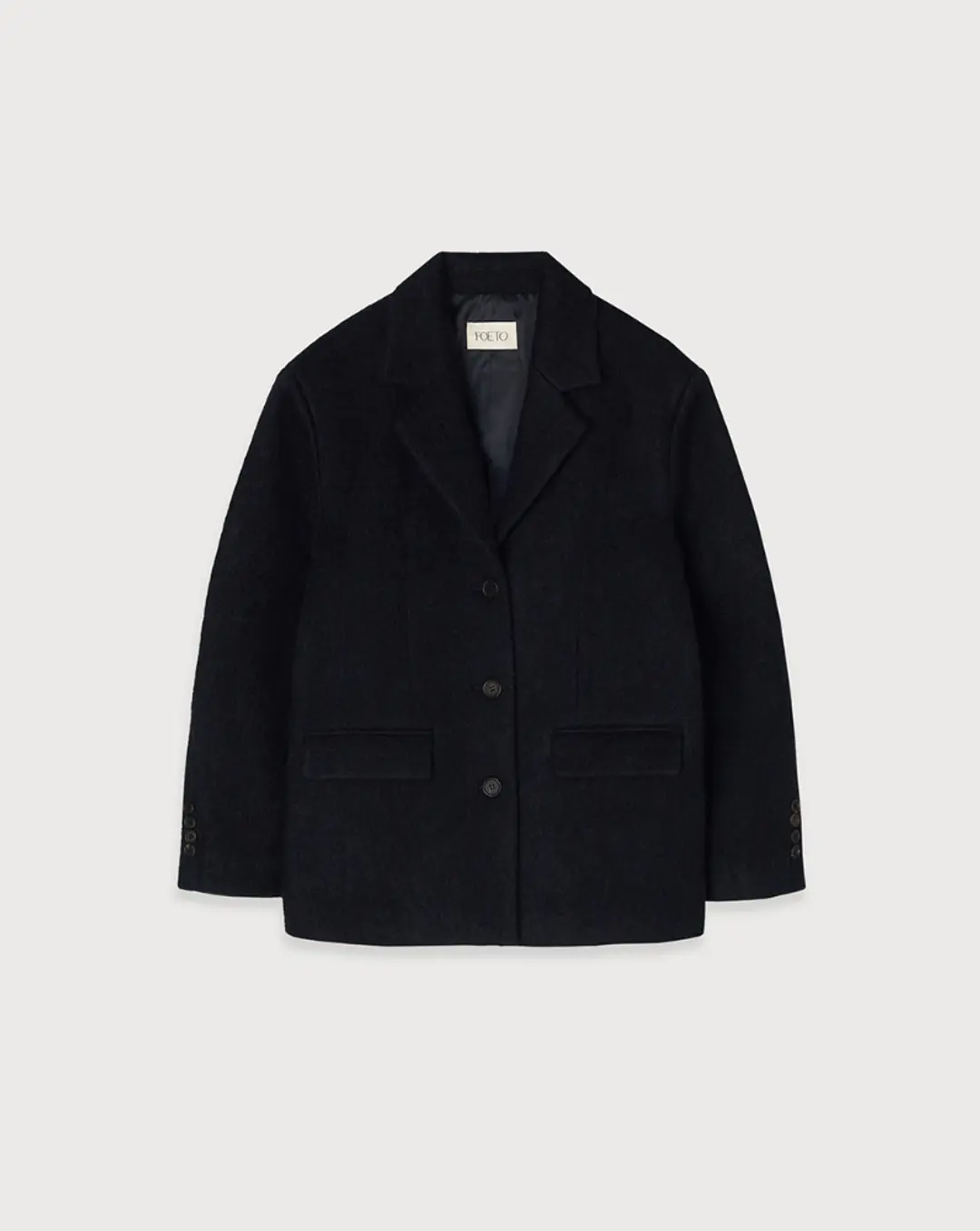MOHAIR OVERFIT JACKET - NAVY