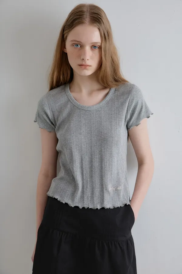 [2차]harmony eyelet frill top_gray