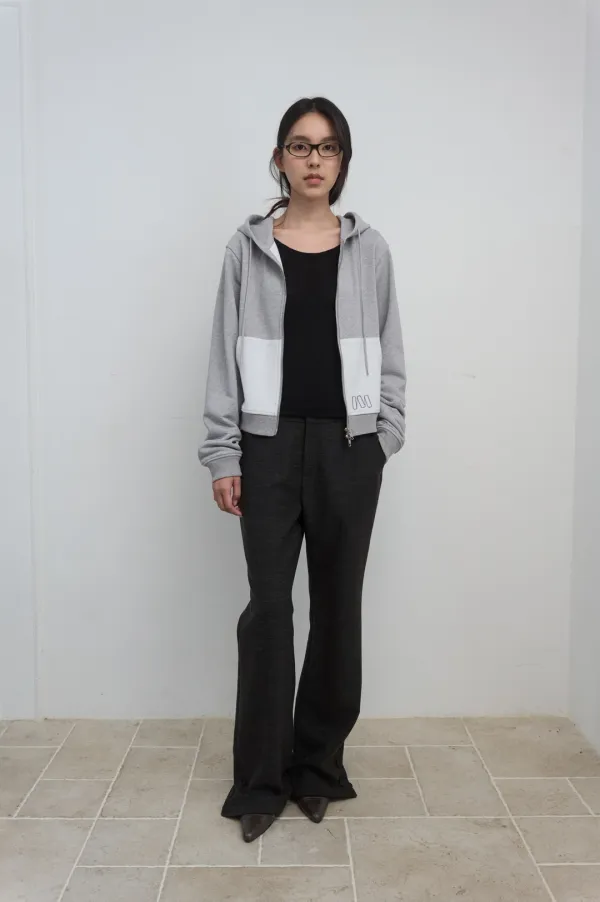 M BASIC SLIM ZIP-UP HOODIE_MELANGE