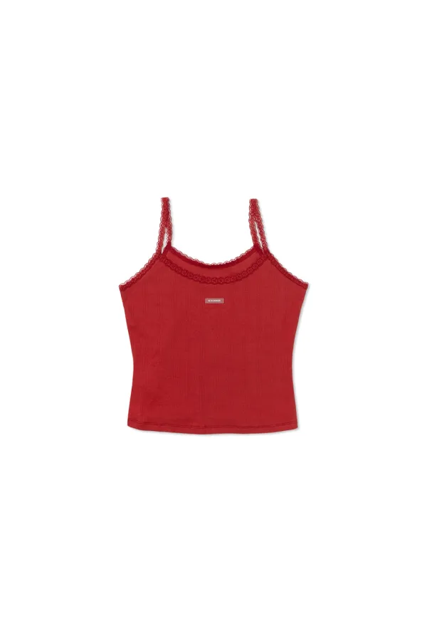 Nude lace sleeveless_red