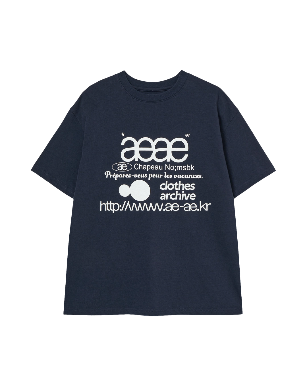 에이이에이이 [6/12 예약발송] WEB LOGO T-SHIRTS [NAVY] 상품 이미지 1