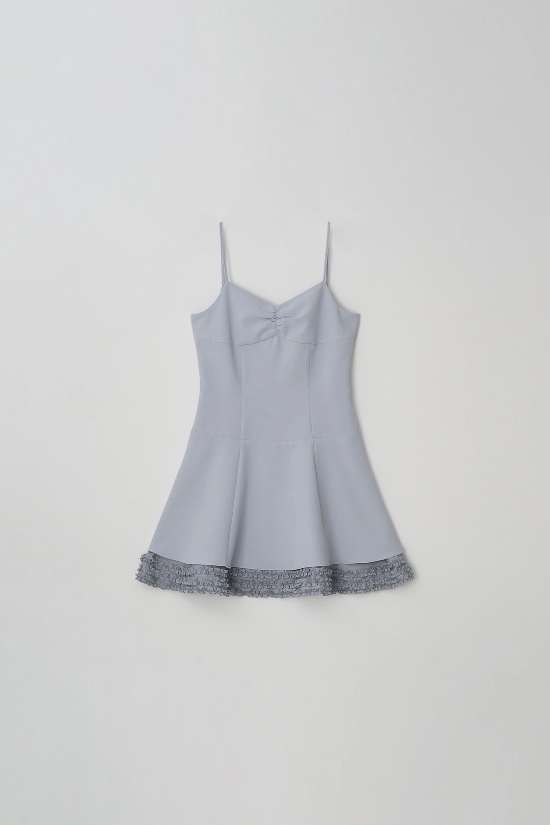 V-neck Frill Dress (light blue)