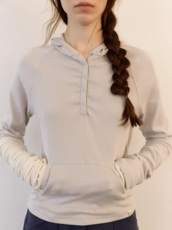 JERSEY SNAP HOODIE T [ GRAY ]