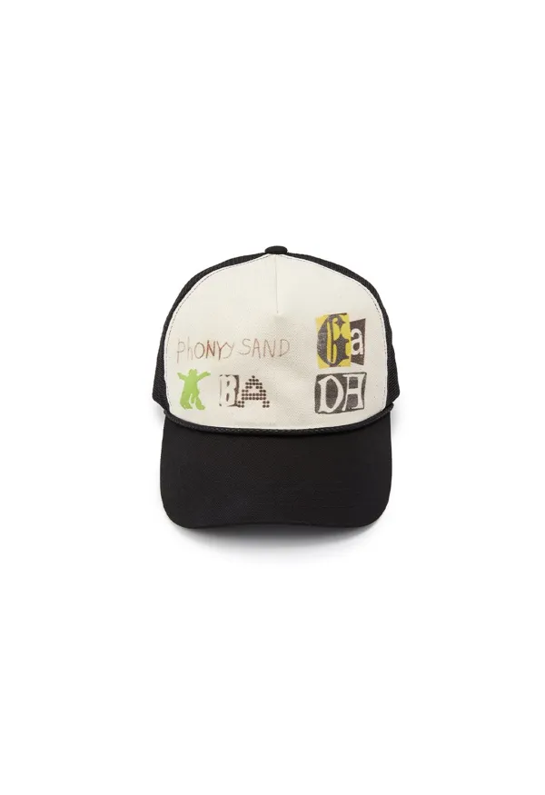 YY PHONETIC TRUCKER CAP, BLACK