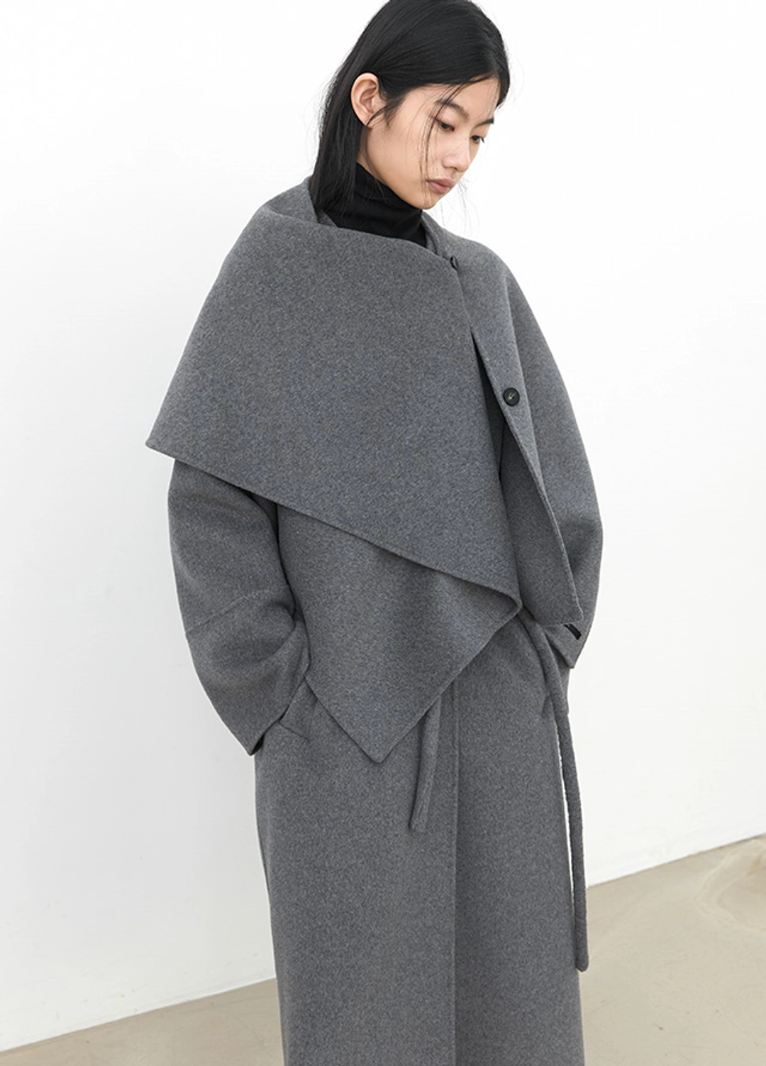 아뜰리에 나인 (CT-1491)SHAWL MUFFLER SET HANDMADE LONG COAT S 상품 이미지 2