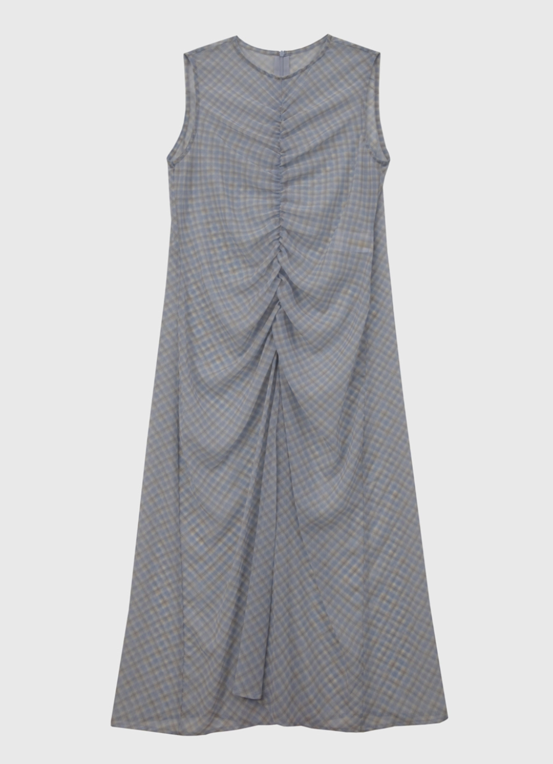 퀸스래빗 Check See-through Layered Shirring Long Dress 상품 이미지 3