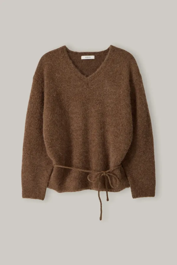 Woolly v-neck sweater (Brown)