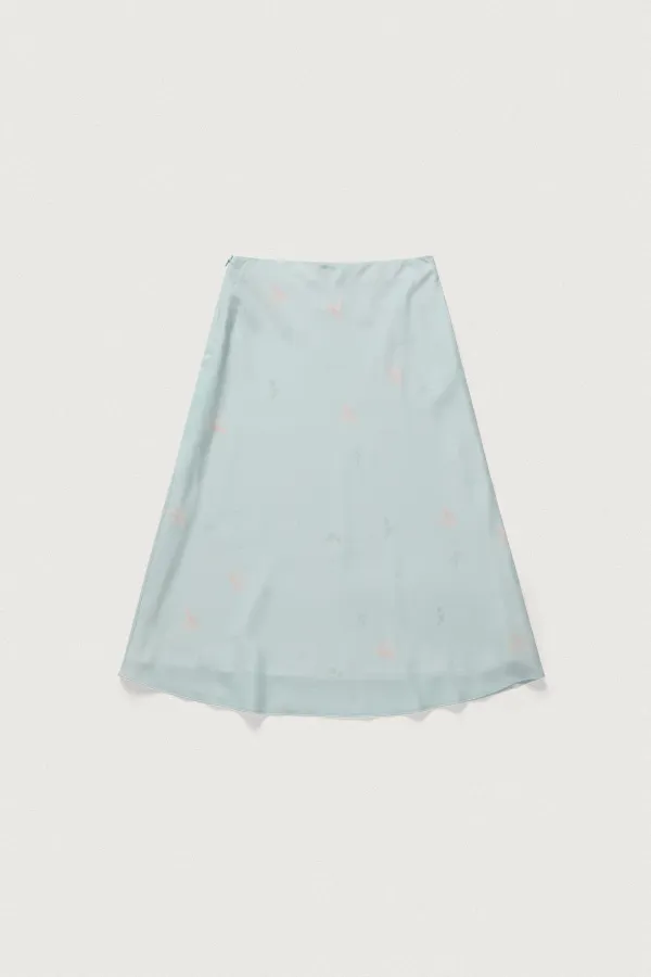 PALE FLOWER PRINTED SKIRT [SKY BLUE]