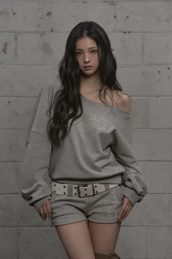 Lettering Sweat Shirt (gray)