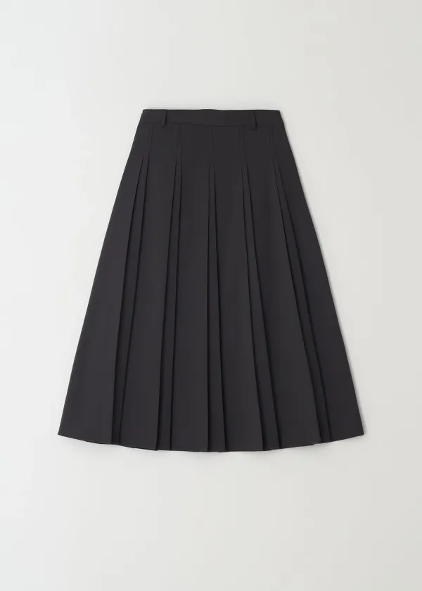 Pintuck Pleats Midi Skirt(Charcoal)