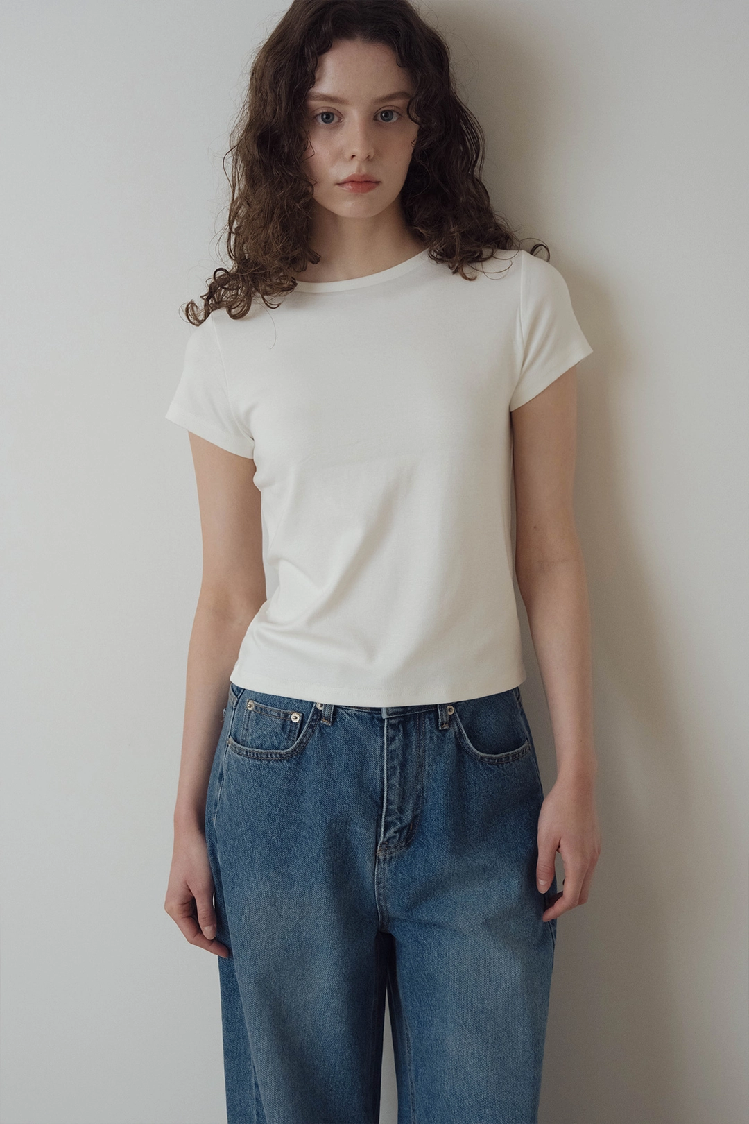 샤드라마 ESSENTIAL MODAL T-SHIRT [MILKY WHITE] 상품 이미지 2