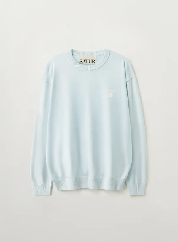 Loren Basic Crewneck Knit - Sky Blue