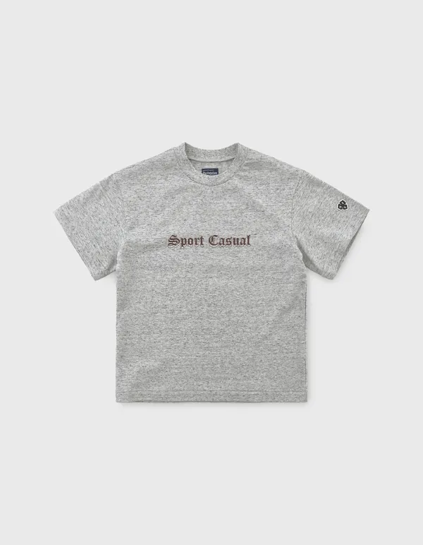 CHILDREN S&C 20S COMPACT YARN T-SHIRT / M.Grey(3%)