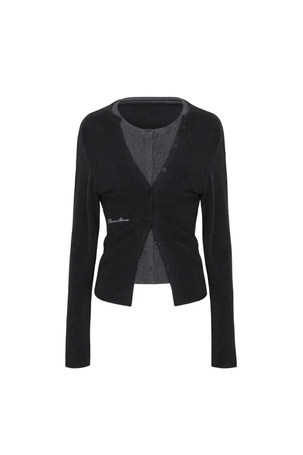 SECRET 2WAY CARDIGAN black