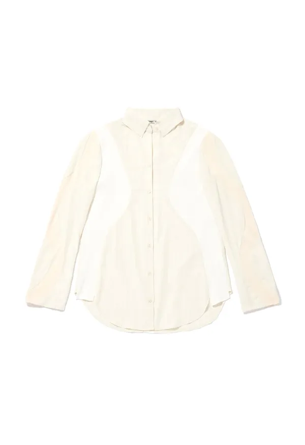 CURVED PANEL SHIRT, CREAM