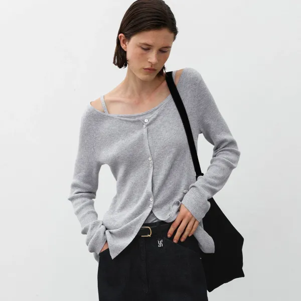 (Z-CD-2228)TALLI SOLID KNIT CARDIGAN