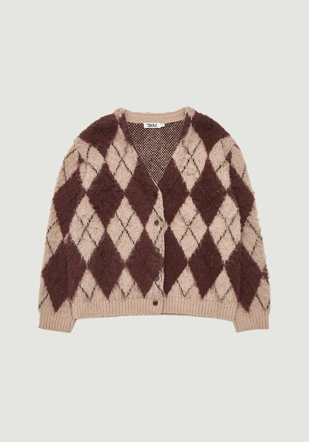 그로브 ARIA BRUSHED ARGYLE CARDIGAN 상품 이미지 3