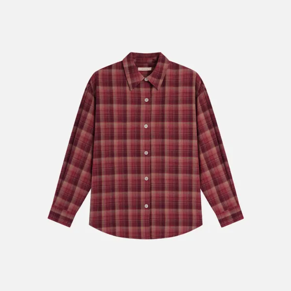 SITP5311 워시드 체크 셔킷_Red