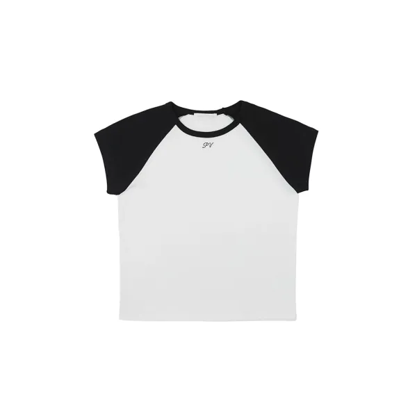 Embroidered Raglan T-shirt (cloud white)