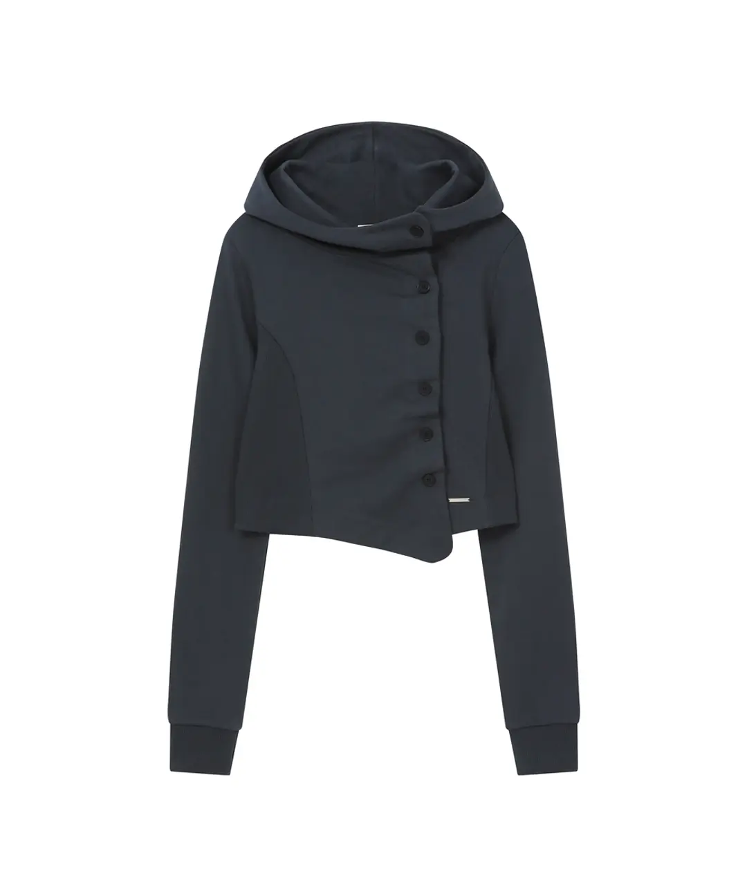 미세키서울 Cowl neck botton hoodie CHARCOAL 상품 이미지 1