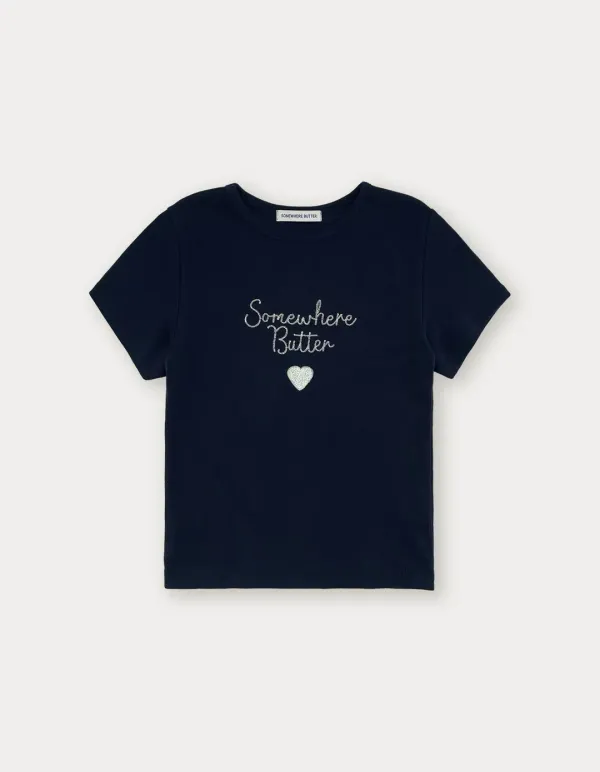 Boucle Heart Logo Top - Navy
