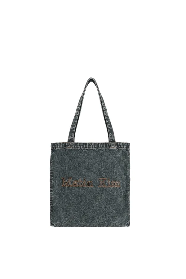 MATIN STITCH DENIM ECOBAG IN BLACK