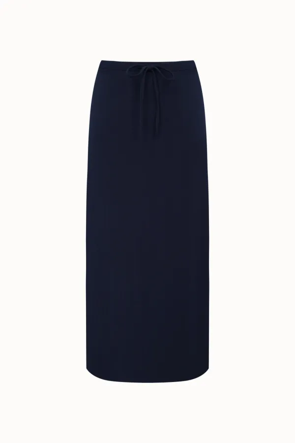 Jersey String Maxi Skirt[LMBFSUSK416]-Navy
