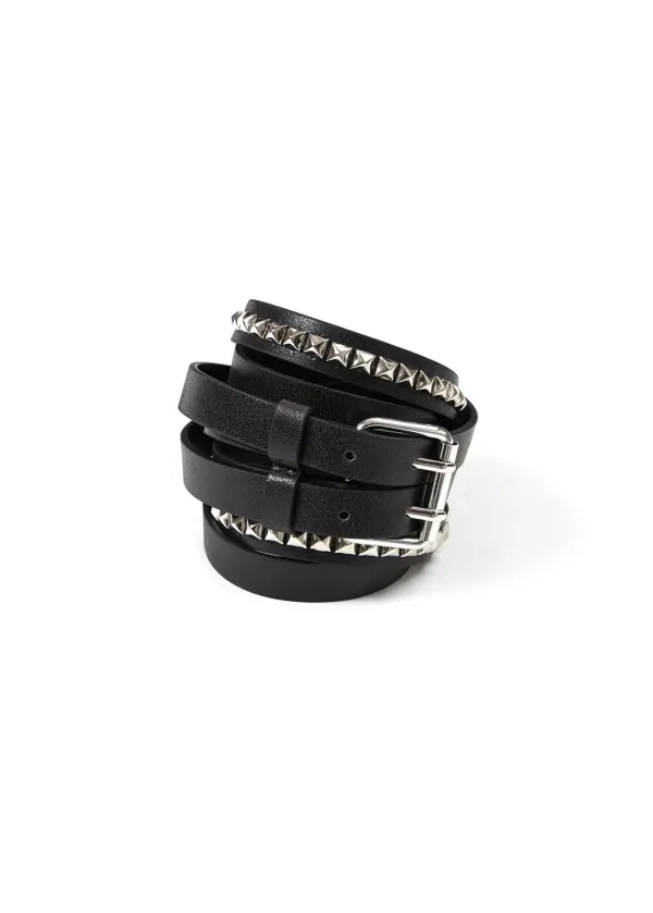 DOUBLE STRAP STUD BELT (BLACK)