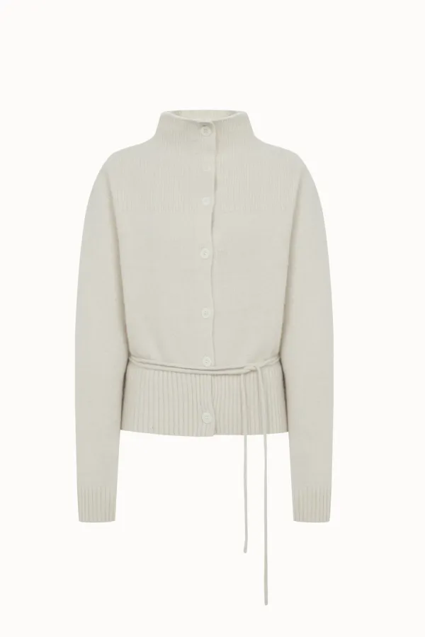[5차 리오더]High Neck Button Raccoon Cardigan[LMBFWI25KN298]-Mood cream