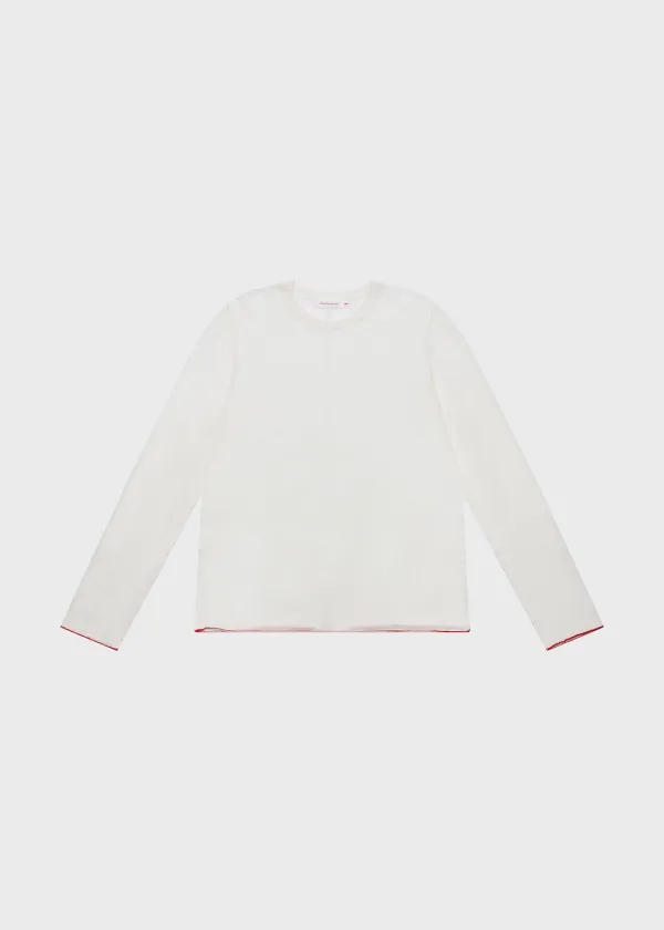 Cash Knit Long Sleeve White