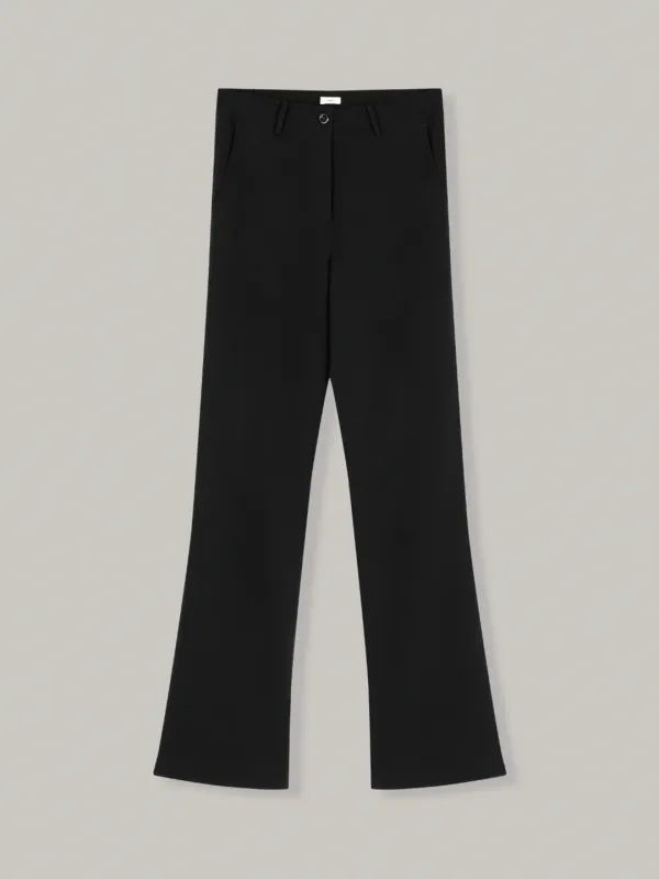 stretch bootcut pants (black)